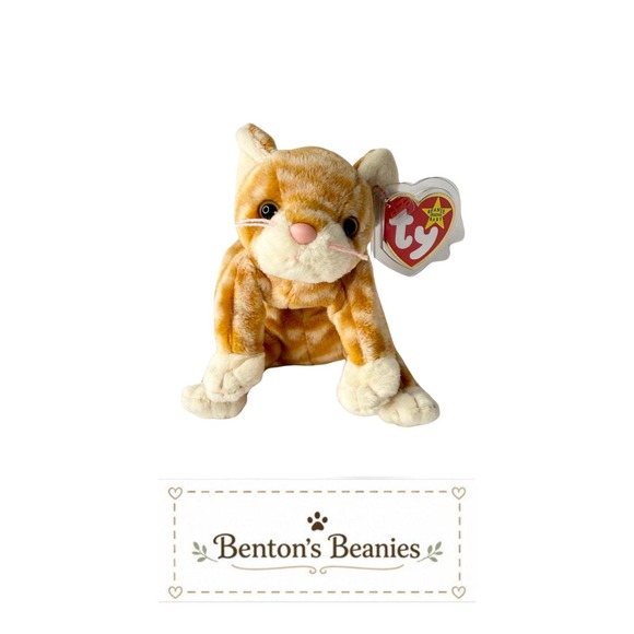 Ty Other - Amber the Cat Ty Beanie Baby | Golden Feline Friend 🐱 | Mint Heart Tag ⭐